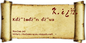 Kálmán Éva névjegykártya